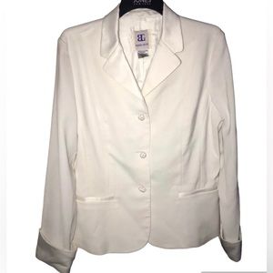 VTG Cream/Off White Bahari Group Long Sleeve Button Up Blazer. Sz 12.